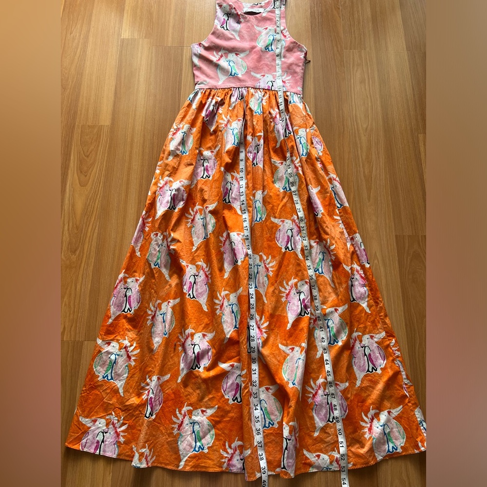 Rachel Antonoff Pink and Orange Maxi Dress with Playful Print - Picture 6 of 16